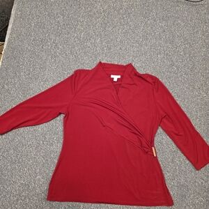 Charter Club Red Women's Wrap Blouse